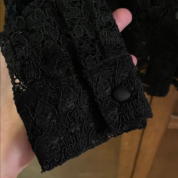 Nygard Black Lace Button-Down Shirt - Picture 3 of 5